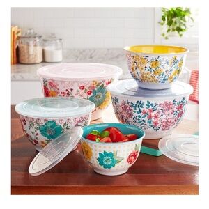 The Pioneer Woman 10-Piece Melamine Mixing Bowl Set, Fancy Flourish